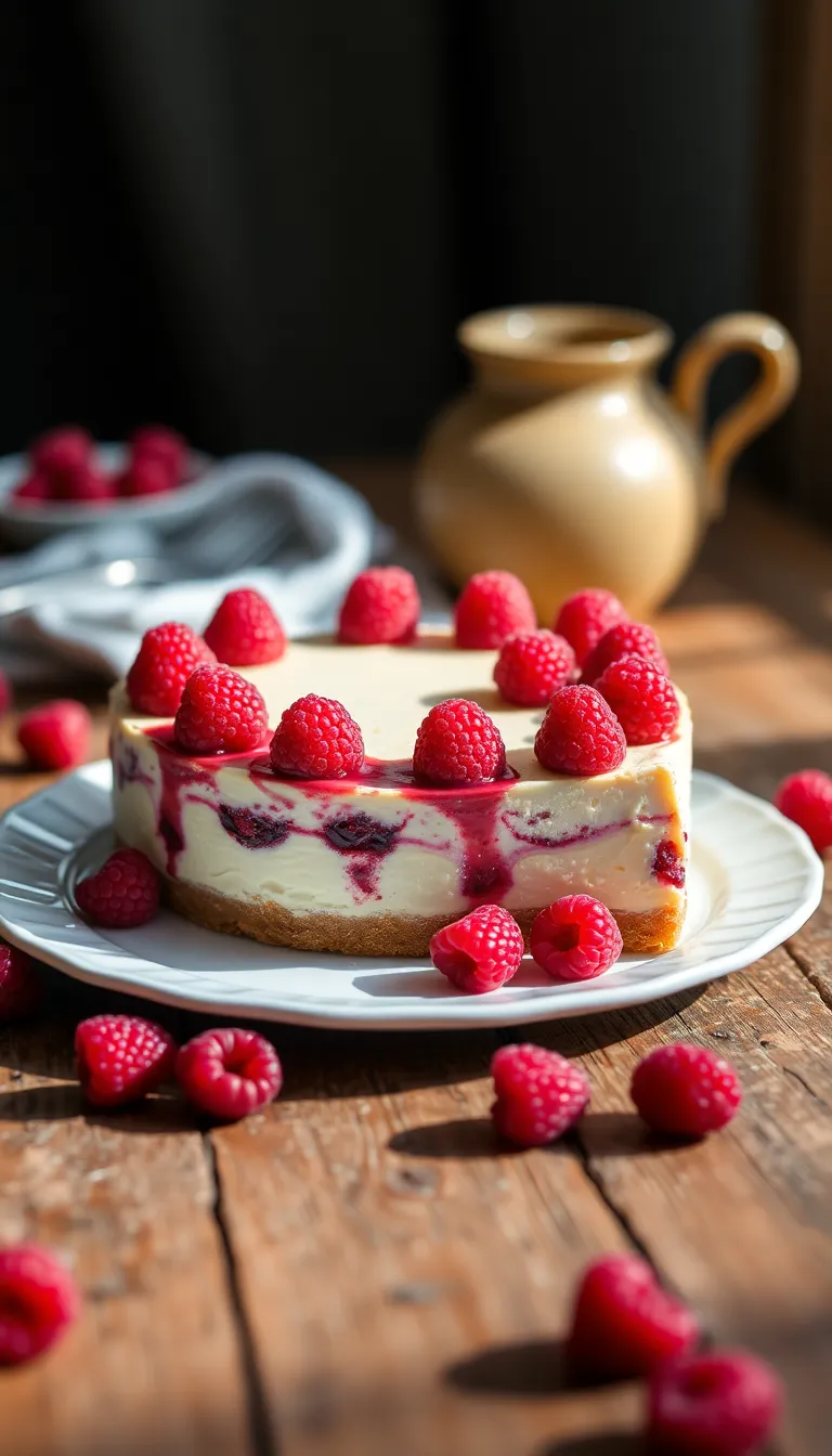 White Chocolate Raspberry Cheesecake