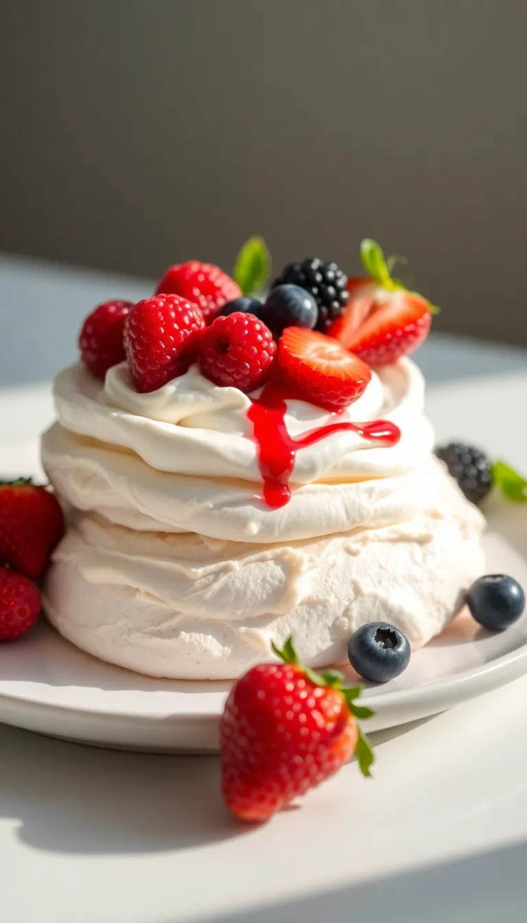 Pavlova with Fresh Berries – The Perfect Balance of Crunchy and Creamy