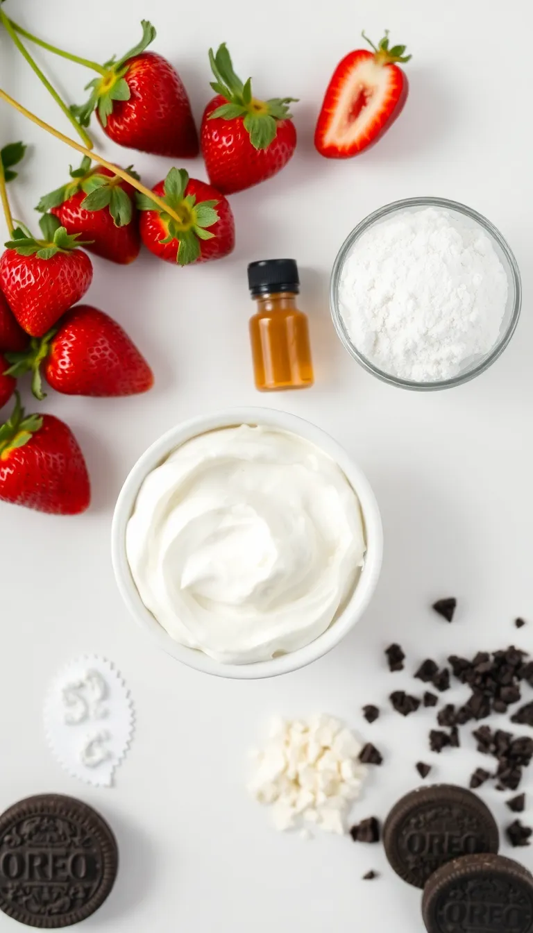 Oreo Cheesecake-Stuffed Strawberries – Fresh Strawberries Filled with Oreo Bliss — ingredients