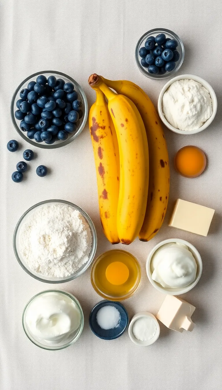 Banana Bread with Blueberries – Moist, Fruity and Bursting with Flavor — ingredients