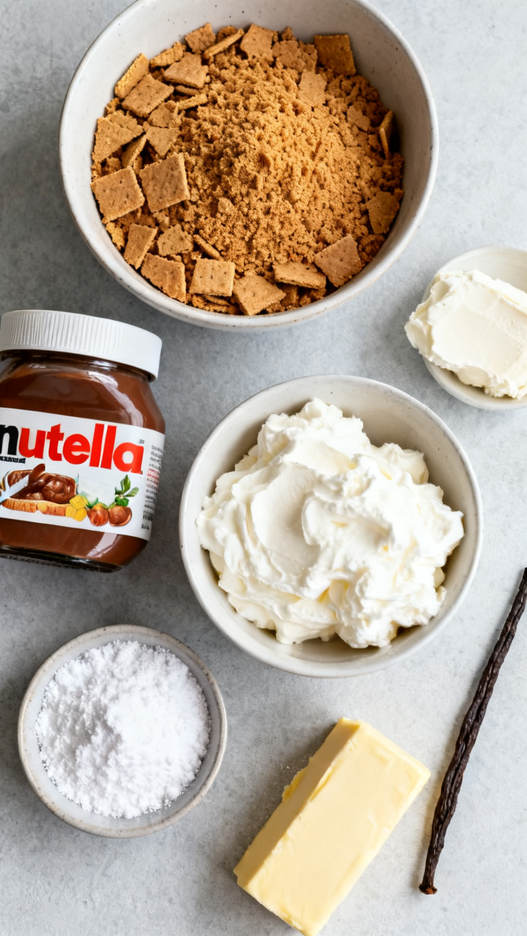 How to Make a No-Bake Nutella Cheesecake — ingredients