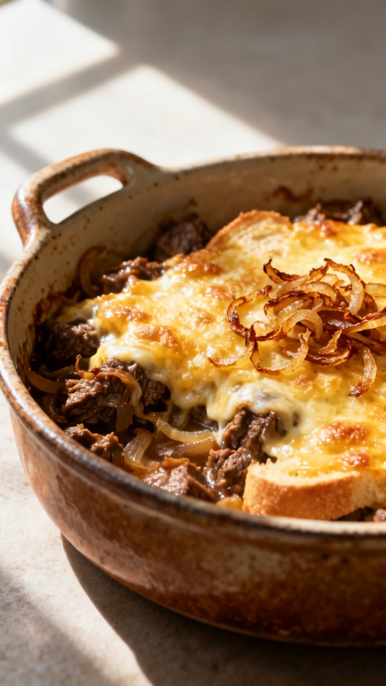 Cheesy French Onion Beef Casserole – A Hearty Family Dinner Favorite