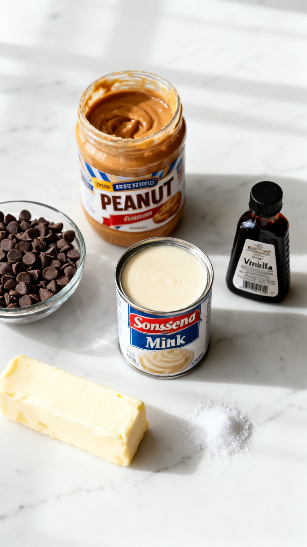 Peanut Butter Chocolate Fudge – The No-Bake Treat That Worths Making — ingredients