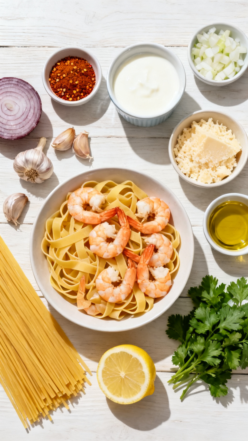Creamy Cajun Shrimp Pasta With a Spicy Kick — ingredients