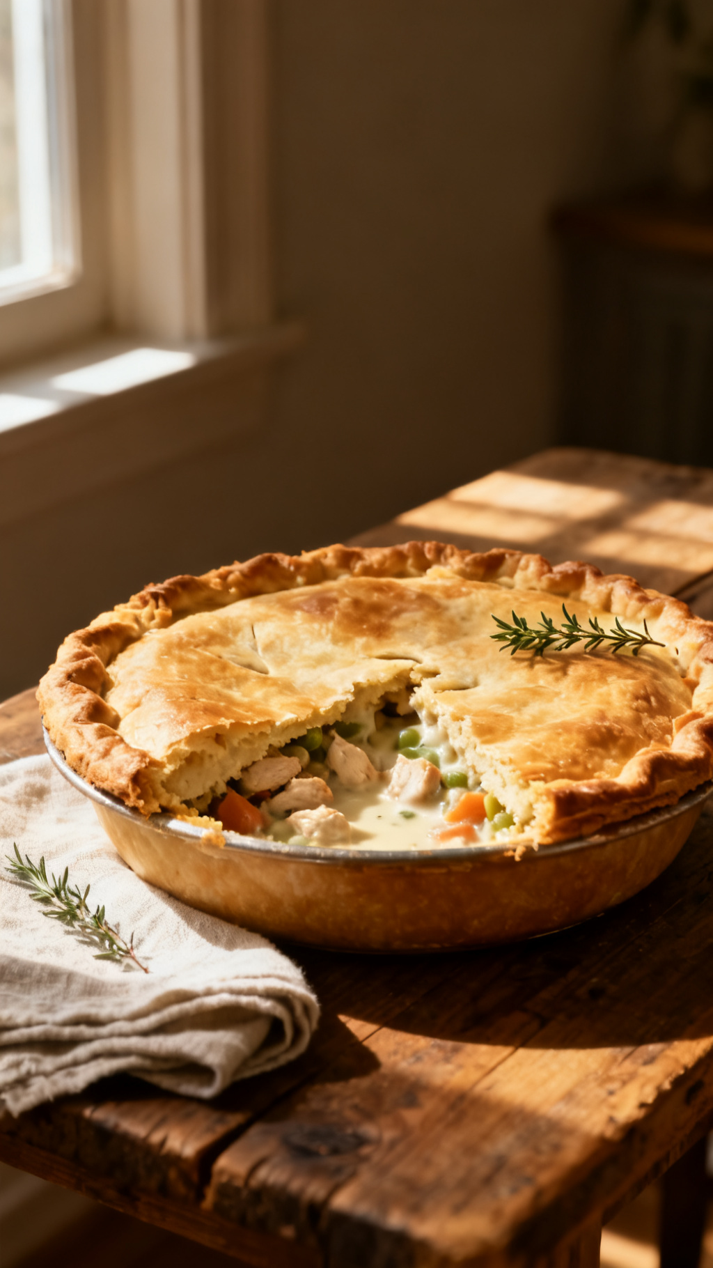 Classic Chicken Pot Pie with Flaky Butter Crust – Homestyle Comfort in Every Bite