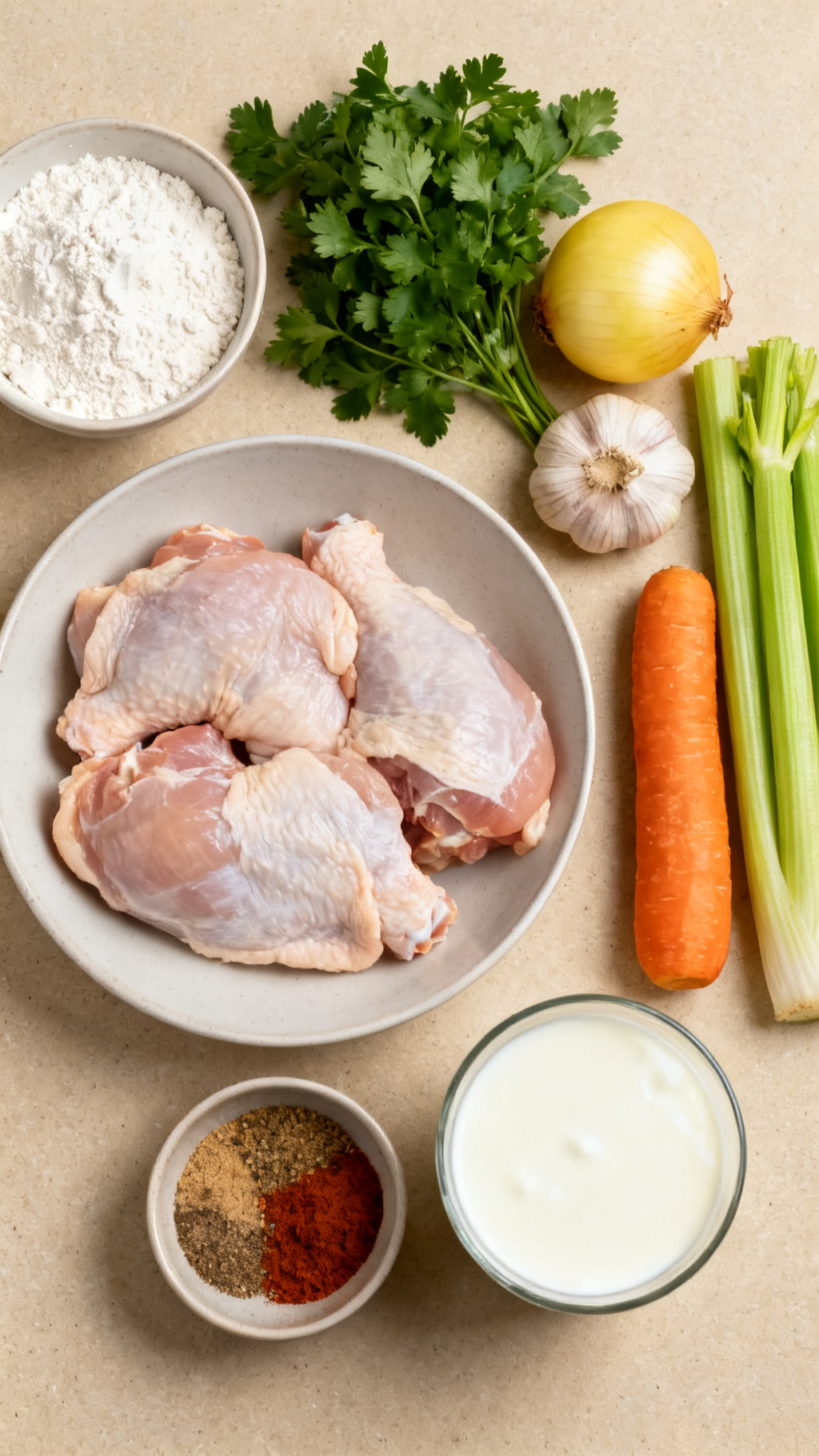 Chicken and Dumplings – Comfort Food in a Rich Creamy Broth — ingredients