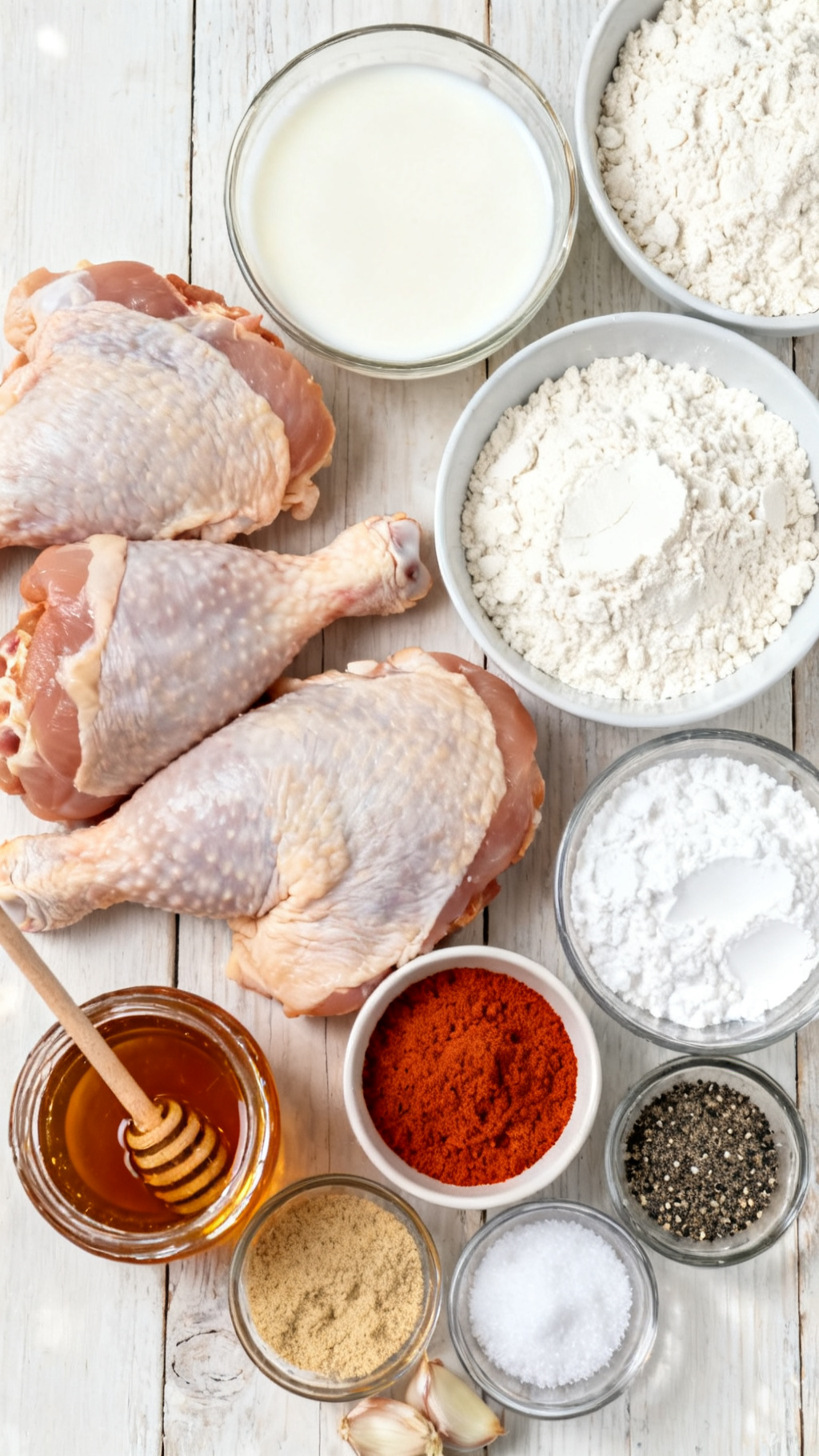 Buttermilk Fried Chicken with Honey Drizzle – Sweet and Savory Perfection — ingredients