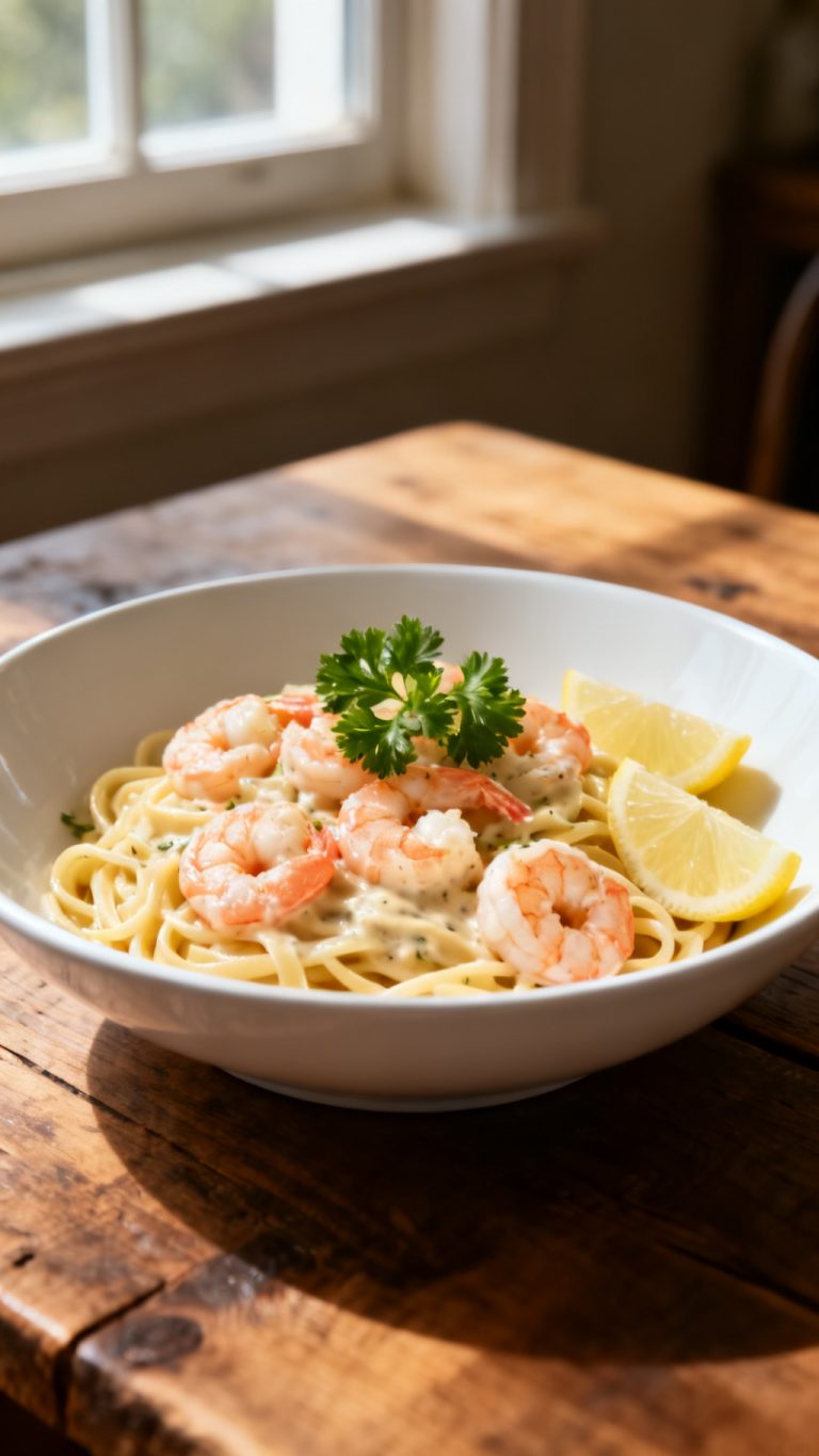 Lemon Shrimp Pasta With White Wine Cream Sauce – Bright, Comforting