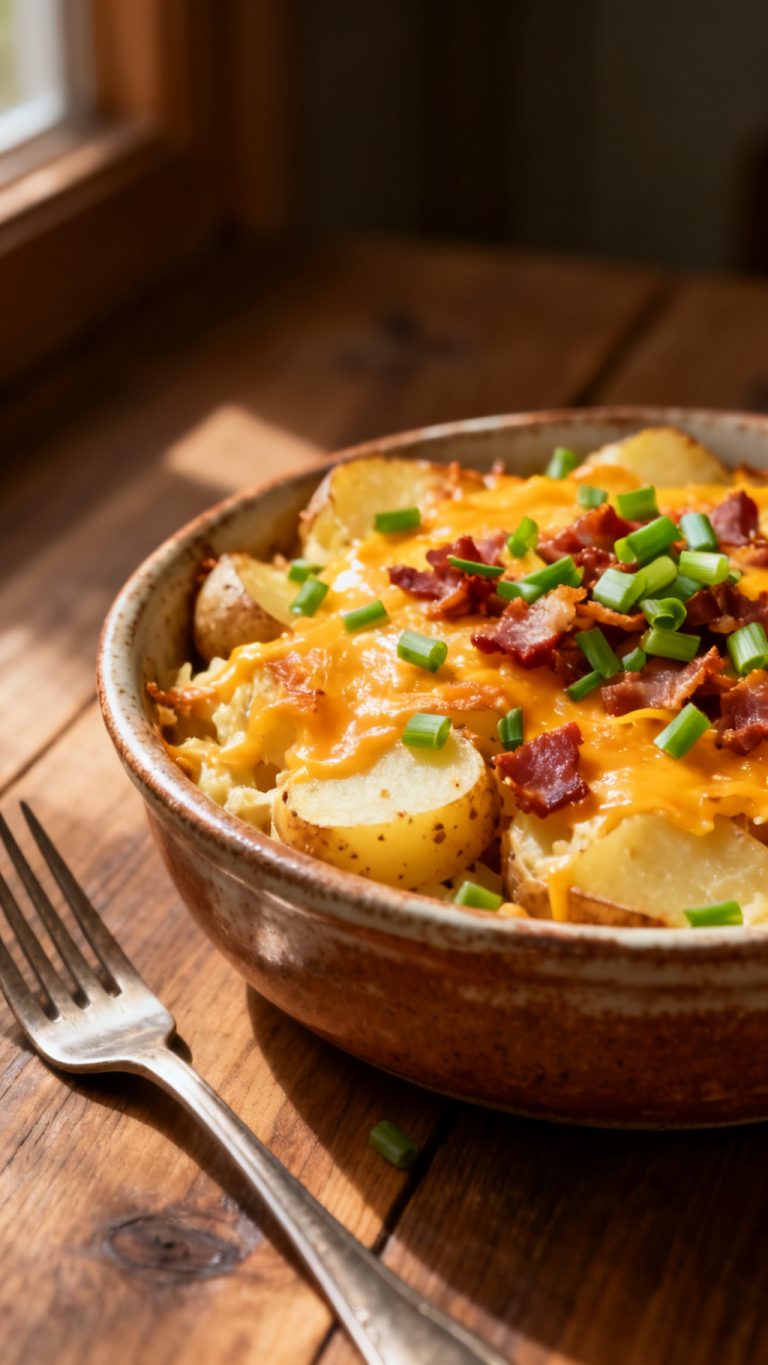 Loaded Baked Potato Casserole – Cheesy, Crispy & Packed with Flavor