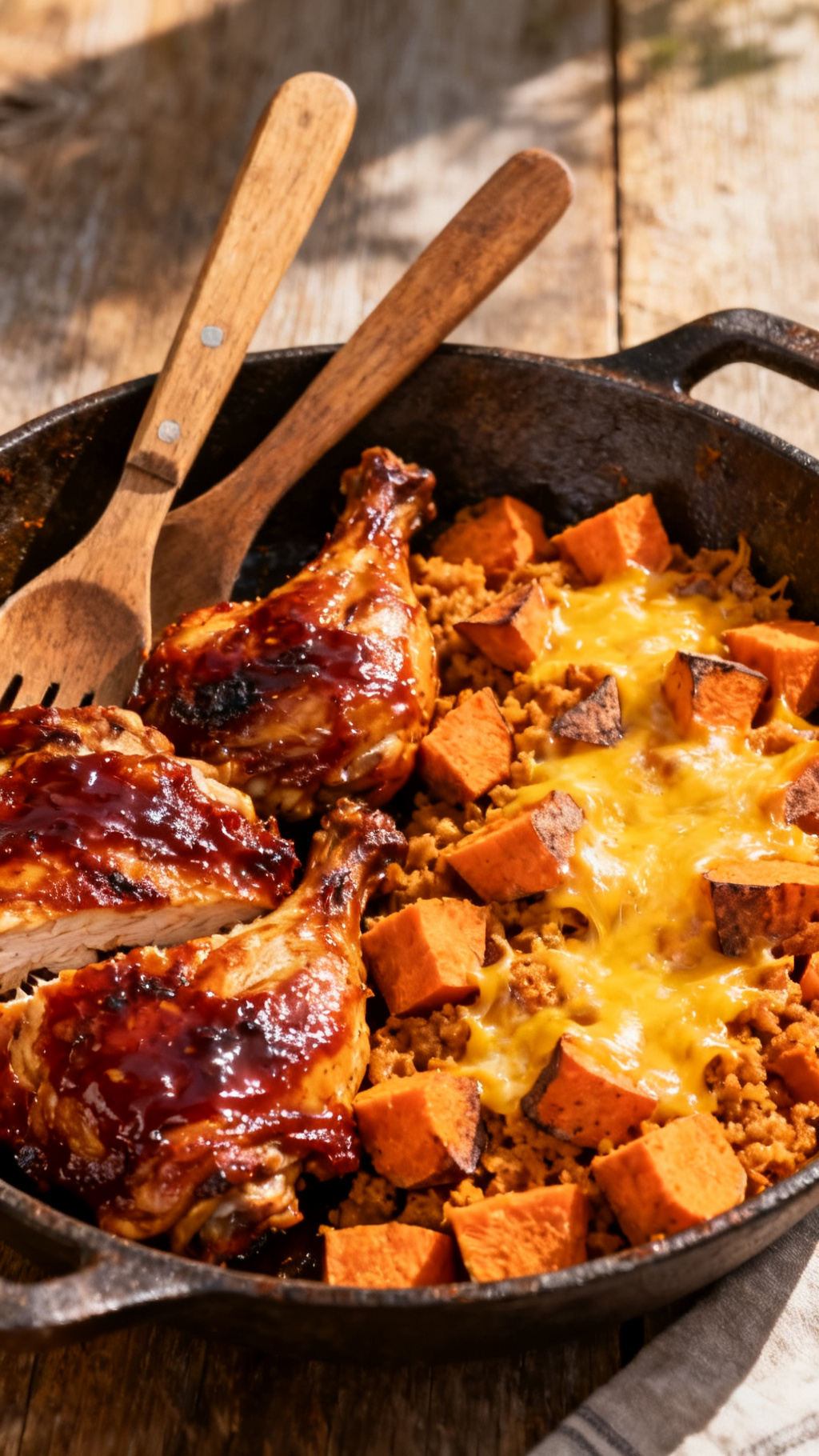 Tangy BBQ Chicken and Sweet Potato Casserole