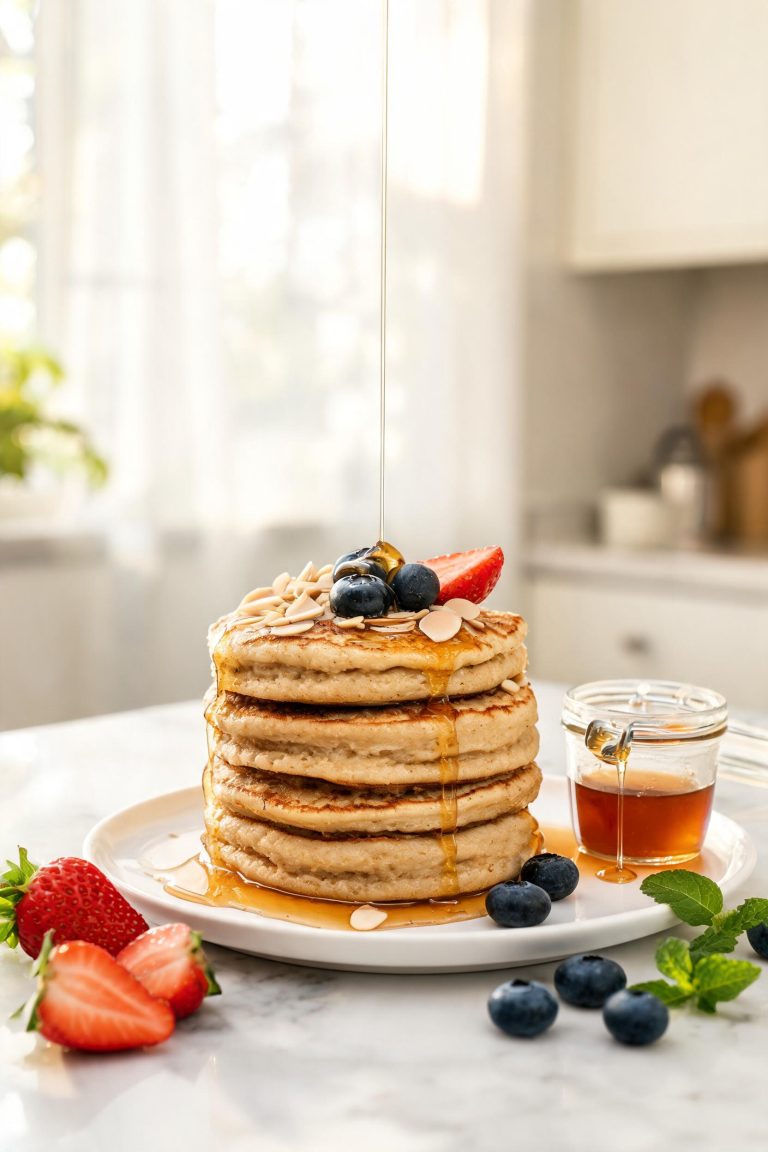 Almond Flour Pancakes with Sugar-Free Syrup – Fluffy & Easy Recipe